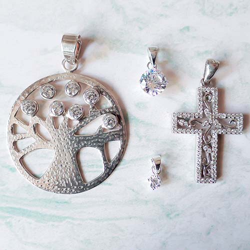 Colgantes Circón Plata Fina